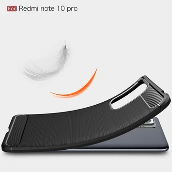 Prabangus Apsauginių Atveju Xiaomi Redmi 10 Pastaba Pro Max Anglies pluošto Kvėpuojantis Atveju Xiaomi RN 10 Pro Pasaulio 5G 4G 10s Dangtis