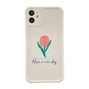 INS Korėja Tulip gėlių Telefono dėklas silikoninis 