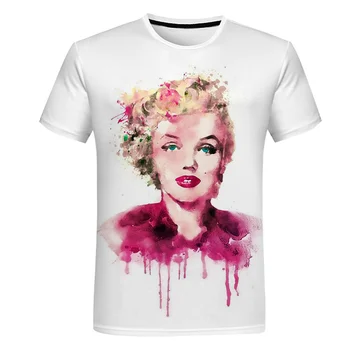 2021 Deivė Marilyn Monroe Lytis Karalienė 3D Spausdinimo Dizaino T-shirt Vasara O-kaklo Deivė trumparankoviai Atsitiktinis Modelis Viršų