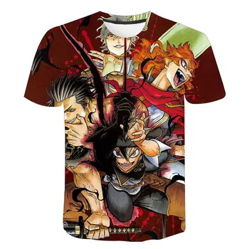 2021 Juoda Dobilų 3D Atspausdintas T-marškinėliai Vyrams, Moterims, Vaikams, Mados Anime Boy Girl Marškinėliai Cool Tees Harajuku trumpomis Rankovėmis Viršūnes 5XL