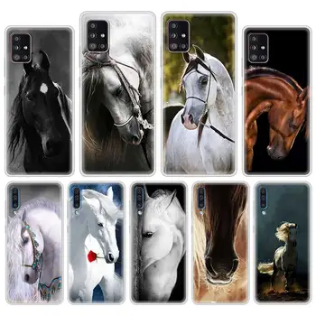 Telefono dėklas Samsung Galaxy A50 A10 A20e A30 A40 A70 A20S A10S Permatomas Minkštas Viršelis Veikia Arkliai Gyvūnų