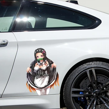 Anime Cartoon Decal Kamado Nezuko Kimetsu Nr. Yaiba Automobilių Kėbulo Lipdukas PVC Pav Decal