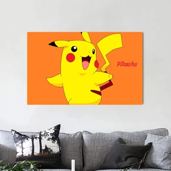 Pokemon Anime ir Animacinių filmų Drobės Tapybos Pikachu Plakatų ir grafikos Spausdinimo Freskos Meninis Fotografavimas, Vaikų Kambarys Namo Sienų Apdaila Cuadros