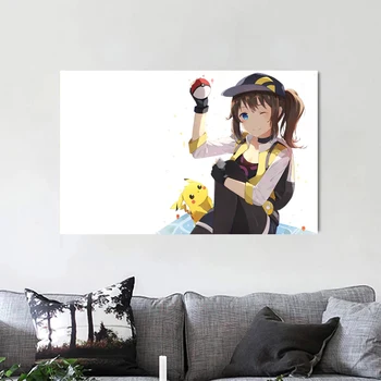 Pokemon Anime ir Animacinių filmų Drobės Tapybos Pikachu Plakatų ir grafikos Spausdinimo Freskos Meninis Fotografavimas, Vaikų Kambarys Namo Sienų Apdaila Cuadros