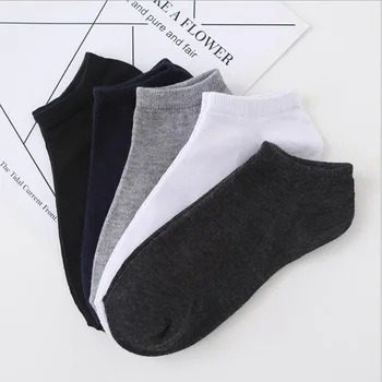 5 poros Poliesterio, medvilnės kvėpuojantis nematomas vyrų vientisos spalvos kojinės sprogstamųjų stiliaus kvėpuojantis patogus medvilnės kojinės