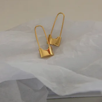 Unikalus Dizainas Gold Lock Hoopas Auskarai Moterims Mergina Mažas žiogelis Auskarai, Žiedai, Minimalistinio Šaliai, Papuošalai