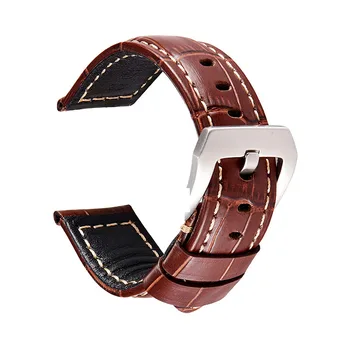 Aukštos Kokybės Iškilumo natūralios Odos Dirželis Vyrų Watch Band Pakeisti Priedus Bambuko Modelis Watchbands 20mm 22mm 24mm 26mm
