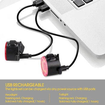 Dviračio Galinis Žibintas Didelio Matomumo USB Įkrovimo MTB Dviračio Lempa IPX6 Vandeniui Dviračių Waring užpakalinis žibintas Dėl Šalmo Pakuotės Maišelis