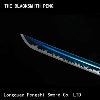 Aukštos kokybės Mangano plieno samurajus kardas/Kepinti mėlyna tikrai staigus Japonijos samurajų scimitar/katana/Toyo Ninja kovoja