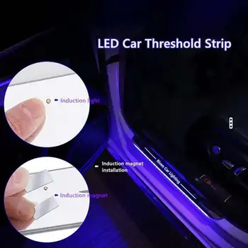 Automobilių Sveiki pedalo lempos automobilių durų slenksčio apdaila durų LED šviesos pedalu spalvinga logotipą Maserati Quattroporte Ghibli Levante