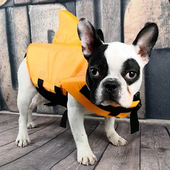 Pet Šuo, Gelbėjimosi Liemenė Šuniui Vasarą Plaukimas Ryklys Shape Vest Saugos Drabužiai Šunį Vest, Prancūzų Buldogų Šunų Produktus