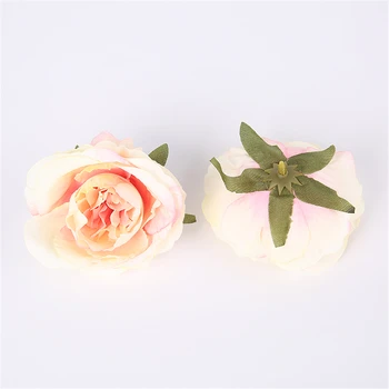 5VNT Kokybės Urmu Šilko Netikrą Rožių Žiedų Galvutės Dirbtinių Rožių Gėlių, Vestuvių Dekoracijos Plaukų Vainikai 7cm 