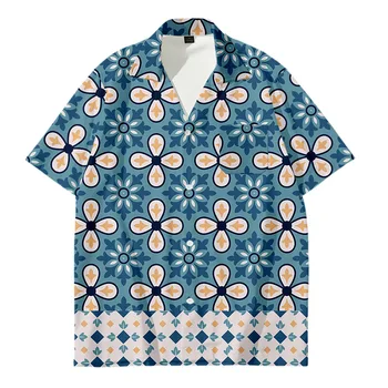 Vyriški Havajų Paplūdimys Marškinėliai Kūrybos Geometrinis Spausdinti Marškinėliai Topai Atsitiktinis Trumpas Rankovės Vasaros Atostogų metu Atostogų Mados Plius dydis