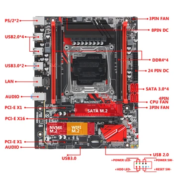 X99 plokštė LGA 2011-3 su M. 2 NVME lizdą Parama, keturių kanalų DDR4 64GB ECC SATA3.0 USB3.0 100 proc. išbandyti neapgadinta X99-RS9