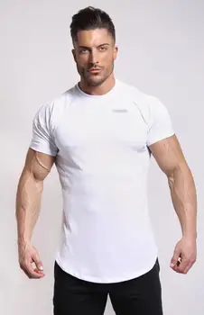 Vasaros 2019 vyrų fitneso sporto atsitiktinis marškinėliai vyriški ploni trumparankoviai poilsiu krepšinio mokymo o-kaklo T-shirt greitai džiūstantys