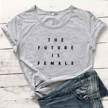 Ateitis Yra Moterų Feminizmas Marškinėliai Moterims Harajuku trumpomis Rankovėmis Marškinėlius Moterims Medvilnės Juoda Camisetas Mujer Atsitiktinis Femme T-shirt