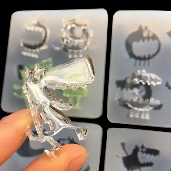 Animacinių filmų Gyvūnų Silikono Formos 3D Cupcake Topper Gimtadienio Tortas Dekoravimo Helovinas Monstras Epoksidinės Dervos UV Formų Amatų
