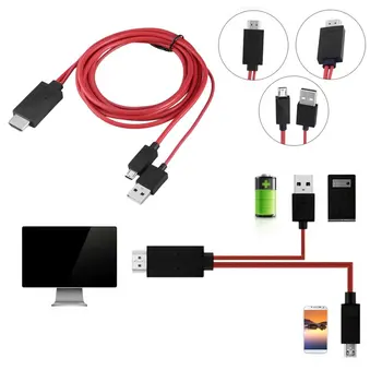 Profesinės MHL 1080p Micro USB Į HDMI Kabelis Su 11 Pin Samsung Galaxy S1-4 Note1-4 S4 I9500 S3 I9300