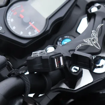 Motociklų Priedai USB Moto Įkroviklis Motociklą 5V 9V 12V 24V 90V Vandeniui Dual Uostų Adapteris mobiliųjų Telefonų Tiekimo Lizdas