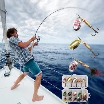 10vnt Aukštos Kokybės Žvejybos Masalas Fishings Masalas Spręsti 3D Akis Žvejybos Masalas Nustatyti Masalas Metalo Žvejybos Blizgančiais Kabliukai Plunksnų Fishhook
