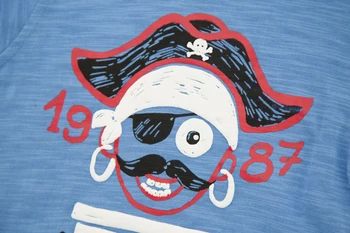 KAVKAS Vaikams Berniukas marškinėliai trumpomis Rankovėmis Vasarą Berniukų Drabužiai Piratų Spausdinti Vaikai Medvilnės Viršuje Kasdieniai Drabužiai