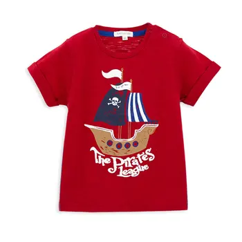 KAVKAS Vaikams Berniukas marškinėliai trumpomis Rankovėmis Vasarą Berniukų Drabužiai Piratų Spausdinti Vaikai Medvilnės Viršuje Kasdieniai Drabužiai