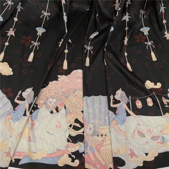 140cm Pločio Japonų Anime Personažai Spausdinti Tekstilės Poliesterio Audinio Kratinys Siuvimo PASIDARYK pats Padaryti Lėlės Suknelė Medžiaga