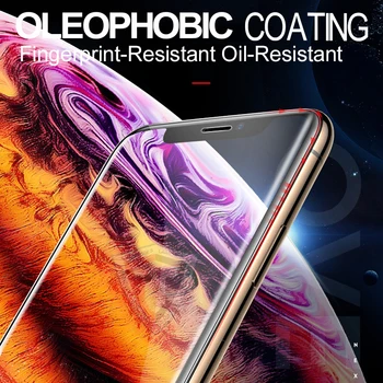 100D, UV Klijai Visiškai Sceen Protector, iPhone, 11 Pro Max X XS Nano Skysčio Grūdintas Stiklas iPhone 11 Pro Max 2019 X Ekrano Plėvelė