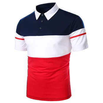 2021 vasaros naują atsitiktinis trumpas rankovėmis POLO marškinėliai dviejų spalvų siūlėmis mados tendencija visas rungtynes, laisvi sporto viršų