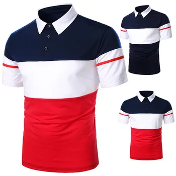 2021 vasaros naują atsitiktinis trumpas rankovėmis POLO marškinėliai dviejų spalvų siūlėmis mados tendencija visas rungtynes, laisvi sporto viršų