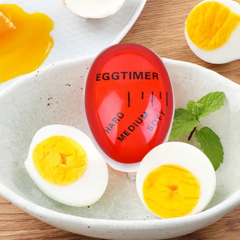 1pcs Kiaušinių Tobula Spalva Keičiasi Laikmatis Yummy Minkštas Sunku Virtų Kiaušinių Virimo Virtuvė Eco-Friendly Dervos Kiaušinių Laikmatis Raudona laikmatis įrankiai