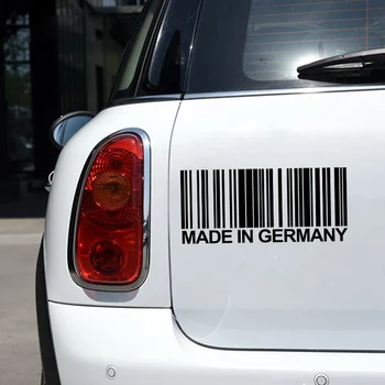 Aliauto Asmenybės Žodžius, Automobilių Lipdukas Made In Germany Bar Kodas Mados Atspindintis Lazerio Vinilo Decal Padengti Įbrėžimų,15cm*6cm