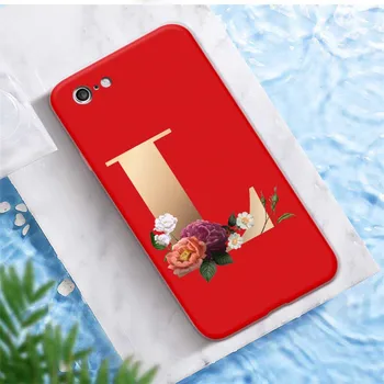 Priskirtą Raidę, Augalai, Gėlės Matinė Raudona TPU Case For iphone 11 12Pro Mini Max X 67 8 plus XS Max aukštos kokybės spausdinimo Telefono Coque