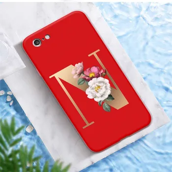 Priskirtą Raidę, Augalai, Gėlės Matinė Raudona TPU Case For iphone 11 12Pro Mini Max X 67 8 plus XS Max aukštos kokybės spausdinimo Telefono Coque