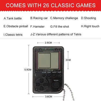 Mini Klasikinių Vaizdo Žaidimų Konsolės, Vaikų Laikomo Nostalgišką Retro Žaidimų Mašina, su Keychain Žaidėjus Built-in Tipo Žaidimai 26