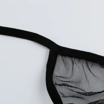 Moterų Seksualių Nėrinių Juodas apatinis Trikotažas Thong Nustatyti Sleepwear perspektyvos Nightdress Backless Pajama Lence Seksualus Kostiumai Egzotinių Sleepwear