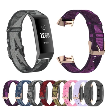 Drobė Žiūrėti Diržu, Fitbit Mokestis 4 Juostos Pakeitimas Austos Apyrankės Nailono Diržas tinka Fitbit Mokestis 3 4 Smart Watchband