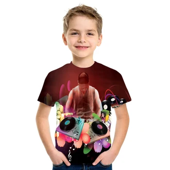Kūdikių Drabužiai Vasarą Karšto Naujas Produktas, Berniukas Ir Mergaitė, T-Marškinėliai Su trumpomis Rankovėmis, Muzikos Modelio 3D Spausdinimo Ryškių Spalvų