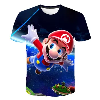 Berniukai Mario marškinėliai SuperMario Spausdinti Drabužiai Mergaitėms 3D Juokingi marškinėliai Kostiumas Vaikams iki 2021 m. vasaros Drabužiai Vaikams, Kūdikių Trišakiai Tshirts