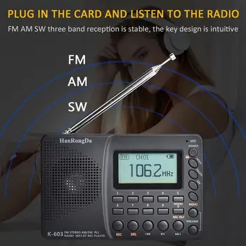 Nešiojamas Skaitmeninis Radijo LCD Ekranas FM AM SW Radijo imtuvą su 