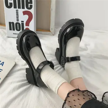 Derliaus korėjos batus moteris aukštakulnius lolita batai japonų mokyklos studentų vienodi Kostiumai, Batai Mergina Cosplay Batai lolita batai, avalynė