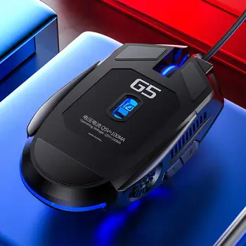 Pele G5 Žaidimų RGB Laidinė Pelė USB 3200DPI Gamer PC Nešiojamojo Kompiuterio Pelės Pelės, Nešiojamas KOMPIUTERIO, Garso Silent Mouse