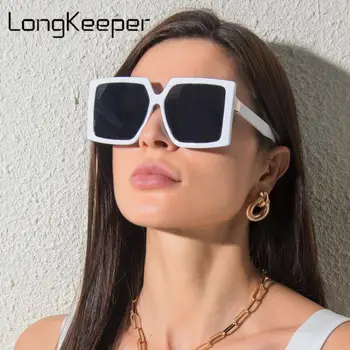 LongKeeper Mados Cat Eye Akiniai Nuo Saulės Moterims Derliaus Prabangos Prekės Ženklo Dizaineris Ovalo Formos Saulės Akiniai, Akiniai Moterų Akiniai Oculos De Sol