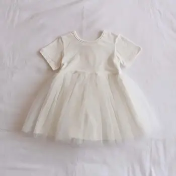 Mergaičių trumpas rankovėmis suknelė 2021 m. vasarą, naujas stilius užsienio moterų kūdikių susiuvimo akių sijonas vaikų mielas princesė dress P4306