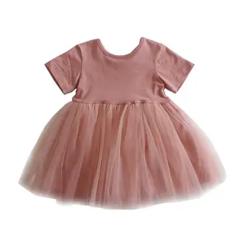 Mergaičių trumpas rankovėmis suknelė 2021 m. vasarą, naujas stilius užsienio moterų kūdikių susiuvimo akių sijonas vaikų mielas princesė dress P4306
