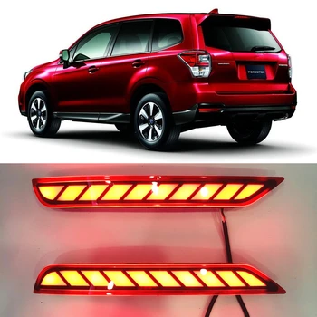2VNT Skirti Subaru Forester 2008-2019 LED Galinio Bamperio Atšvaito Šviesą su siganls Automobilių Vairavimo Stabdžio Apdaila Rūko Liejimo galinio Žibinto