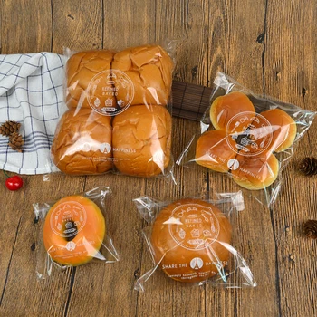 500pcs Nemokamas pristatymas Skaidrus sandarinimo Duona maišą Klijų slapukas krepšiai Paprasta kepimo maišelį Desertas parduotuvė pakavimo maišelis
