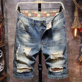 2021 vasaros naują prekės ženklo drabužių klasikinis kankina vyrų tiesiai medvilnės džinsinio šortai nostalgišką retro tendencija jaunimo mados džinsus