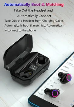 TWS5.0Bluetooth Headphones3500mAh WirelessCharging Lauke Headset9D Stereo Sporto Vandeniui Ausines Su Micropho Mobilusis telefonas
