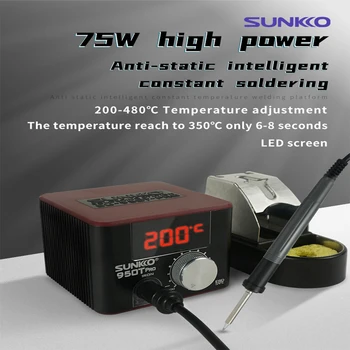 Sunkko 950T Mini Litavimo Stotis 75 W lituoklio Elektros Nešiojamų Reguliuojama Temperatūra T12 Sting Suvirinimo Remonto Įrankiai
